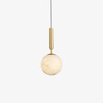 Bosso Alabaster Sculptural Pendant – Brass & Stone