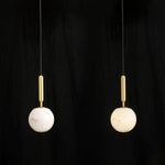 Bosso Alabaster Sculptural Pendant – Brass & Stone