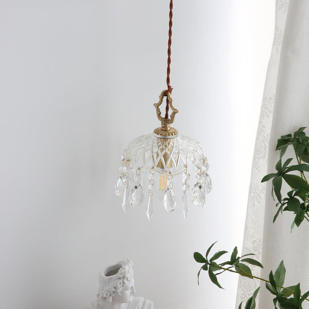 Bowl Shade Pendant Lamp – Copper & Glass Retro