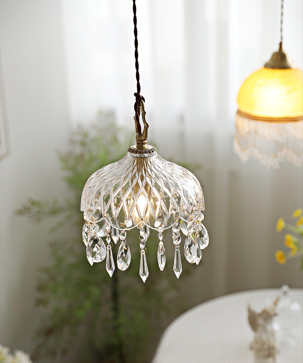 Bowl Shade Pendant Lamp – Copper & Glass Retro