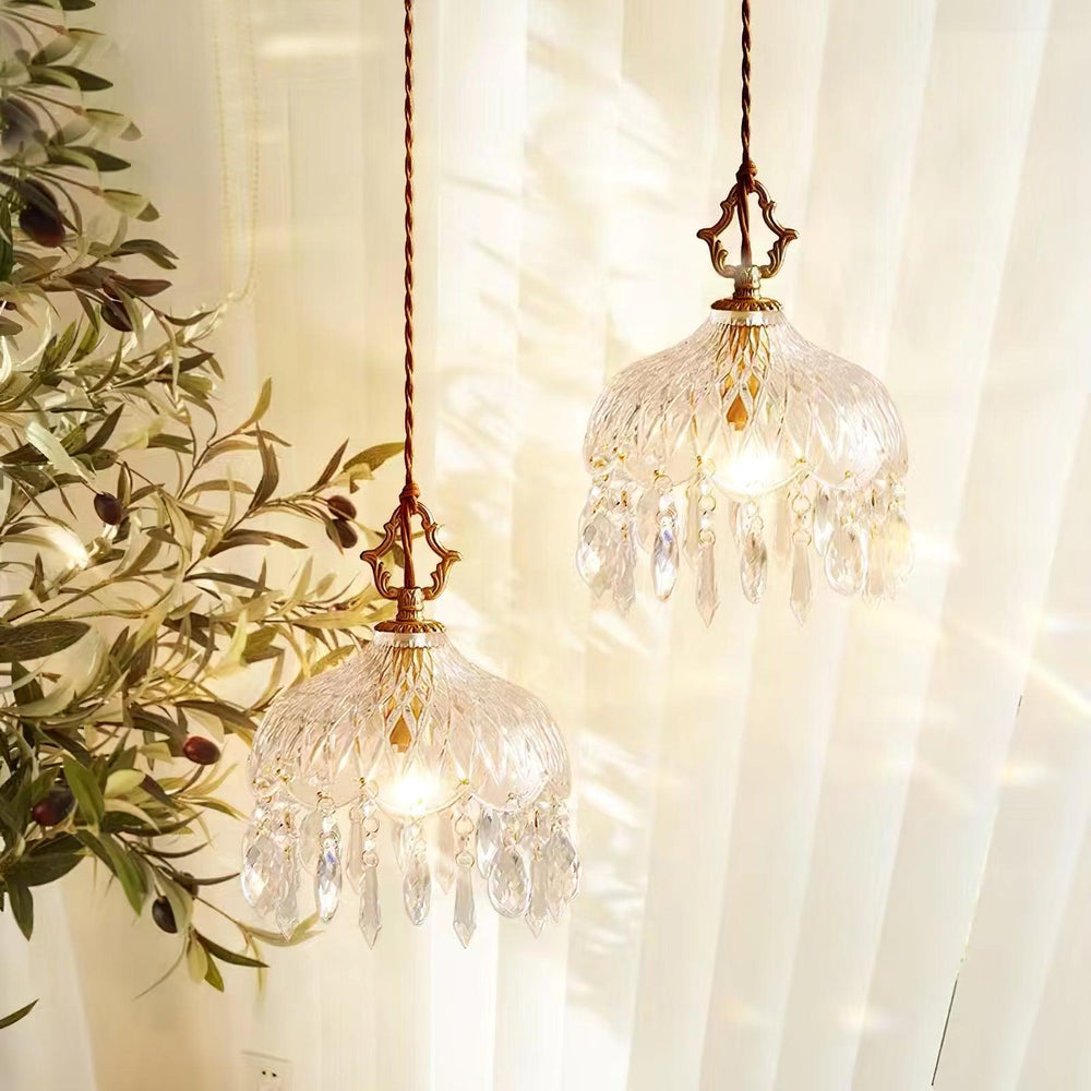 Bowl Shade Pendant Lamp – Copper & Glass Retro