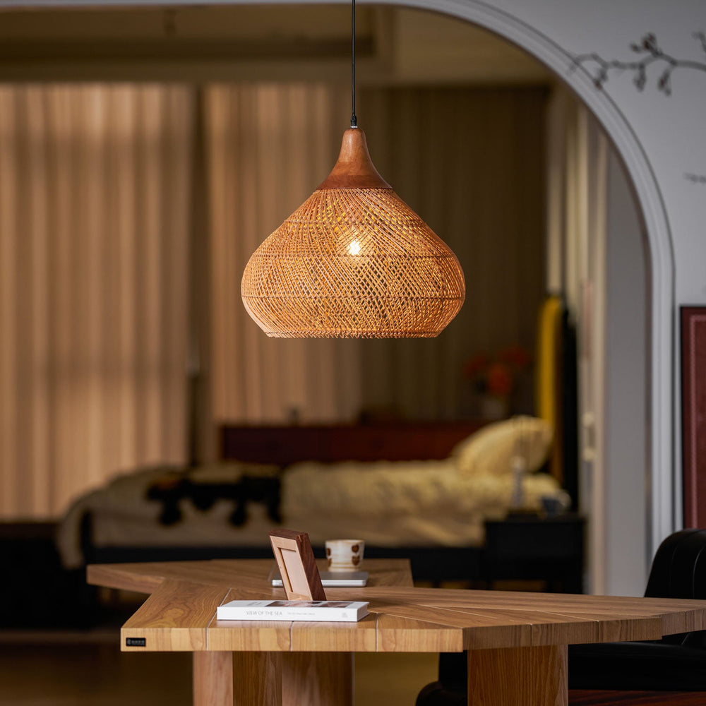 Braided Rattan Pendant Lamp