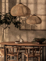 Braided Rattan Swag Pendant Lamp