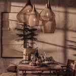 Braided Rattan Swag Pendant Lamp
