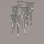 Orbit Brass Glass Drop Chandelier – Hand-Blown Multi-Head