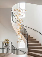 Brass Maple Branch Chandelier