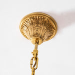 Brass Palm Leaf Crystal Chandelier