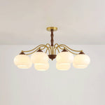 Persimmon Glass Globe Chandelier