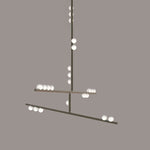 Orbit Brass Glass Drop Chandelier – Hand-Blown Multi-Head