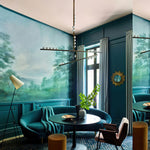 Orbit Brass Glass Drop Chandelier – Hand-Blown Multi-Head