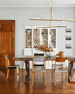 Orbit Brass Glass Drop Chandelier – Hand-Blown Multi-Head