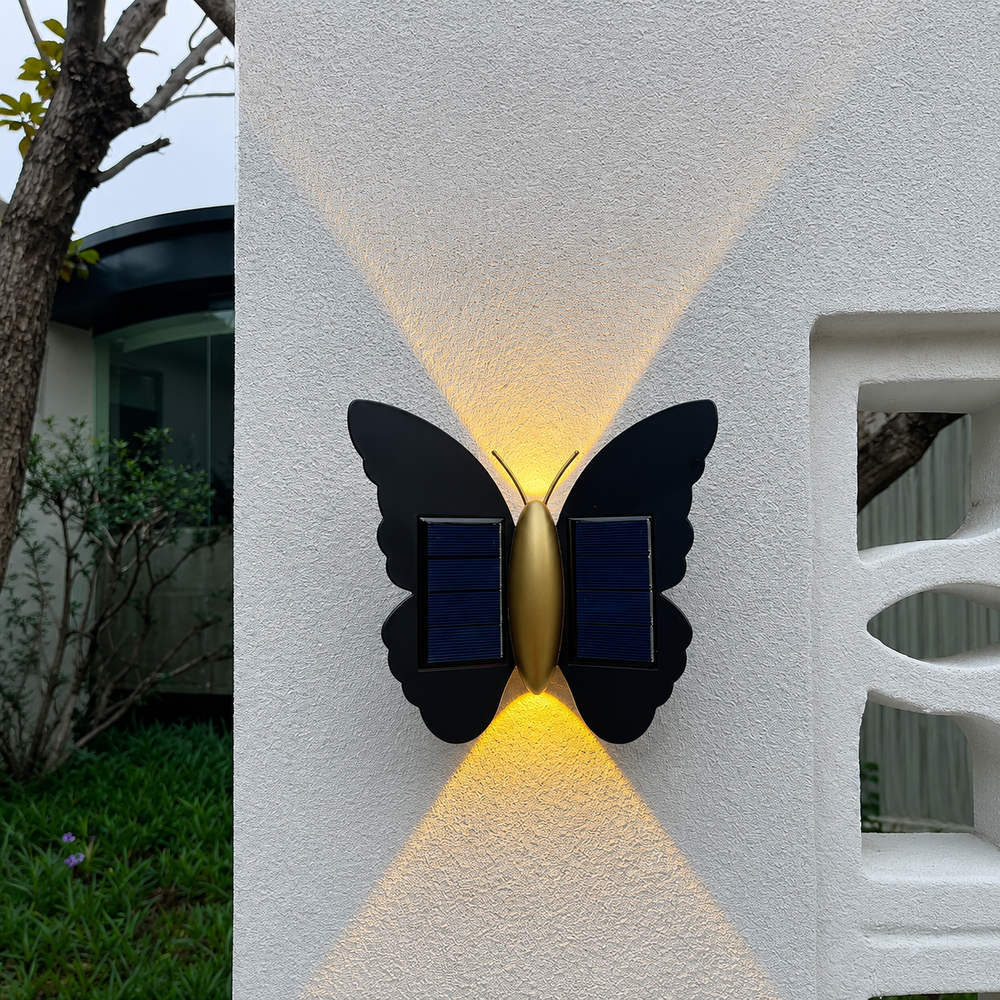 Butterfly Solar Outdoor Wall Light