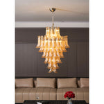 Amber Cloud Glass Petals Chandelier