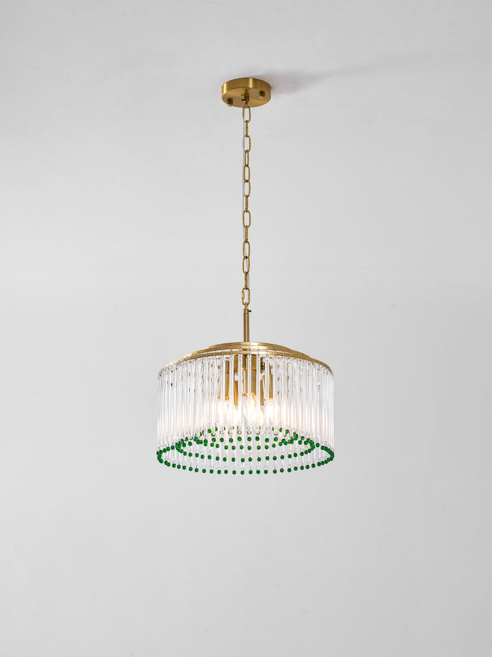 Casandra Two-Tone Glass Chandelier – Gold & Green Statement Piece
