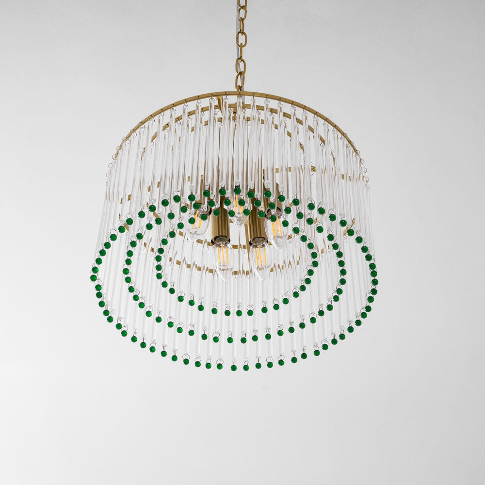Casandra Two-Tone Glass Chandelier – Gold & Green Statement Piece