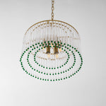 Casandra Two-Tone Glass Chandelier – Gold & Green Statement Piece