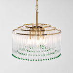 Casandra Two-Tone Glass Chandelier – Gold & Green Statement Piece