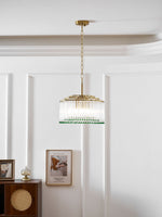 Casandra Two-Tone Glass Chandelier – Gold & Green Statement Piece