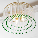 Casandra Two-Tone Glass Chandelier – Gold & Green Statement Piece