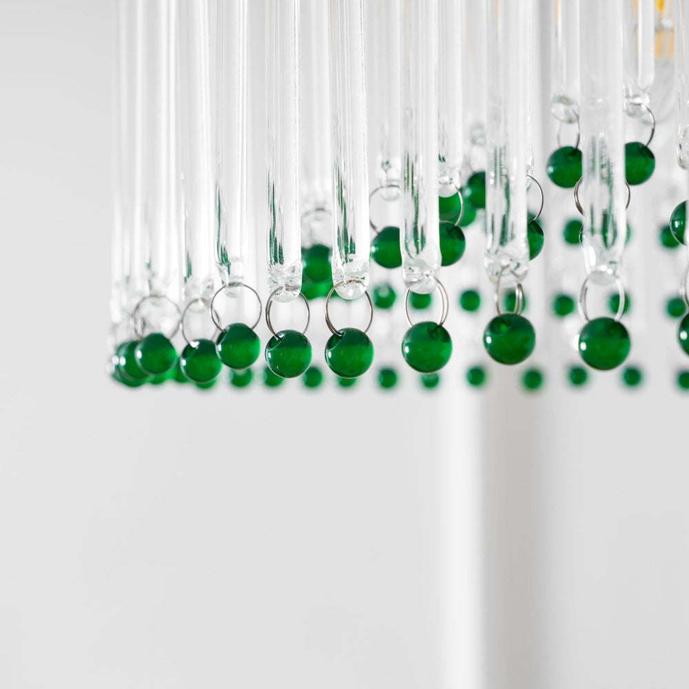 Casandra Two-Tone Glass Chandelier – Gold & Green Statement Piece