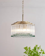 Casandra Two-Tone Glass Chandelier – Gold & Green Statement Piece