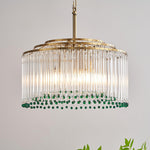 Casandra Two-Tone Glass Chandelier – Gold & Green Statement Piece
