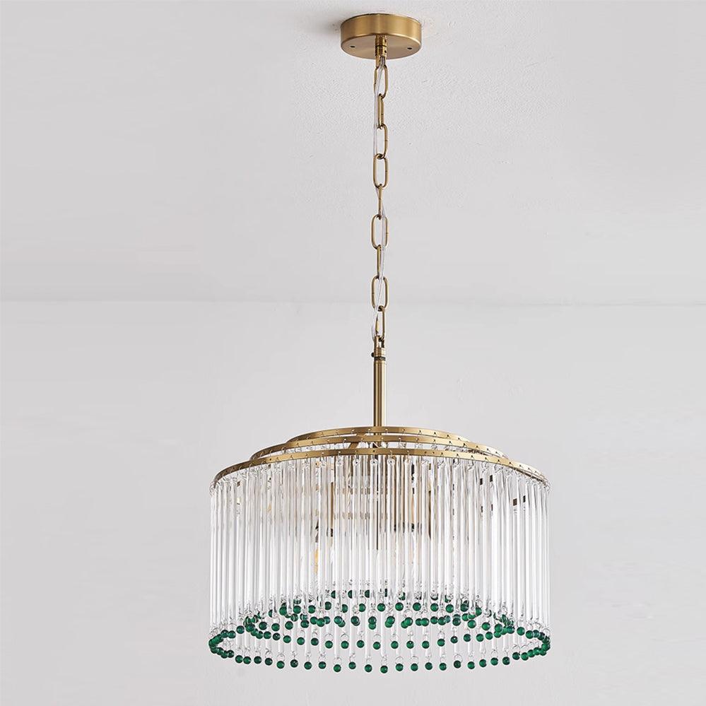 Casandra Two-Tone Glass Chandelier – Gold & Green Statement Piece