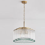 Casandra Two-Tone Glass Chandelier – Gold & Green Statement Piece