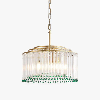 Casandra Two-Tone Glass Chandelier – Gold & Green Statement Piece