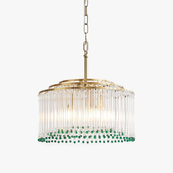 Casandra Two-Tone Glass Chandelier – Gold & Green Statement Piece