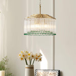 Casandra Two-Tone Glass Chandelier – Gold & Green Statement Piece