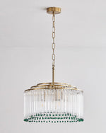 Casandra Two-Tone Glass Chandelier – Gold & Green Statement Piece