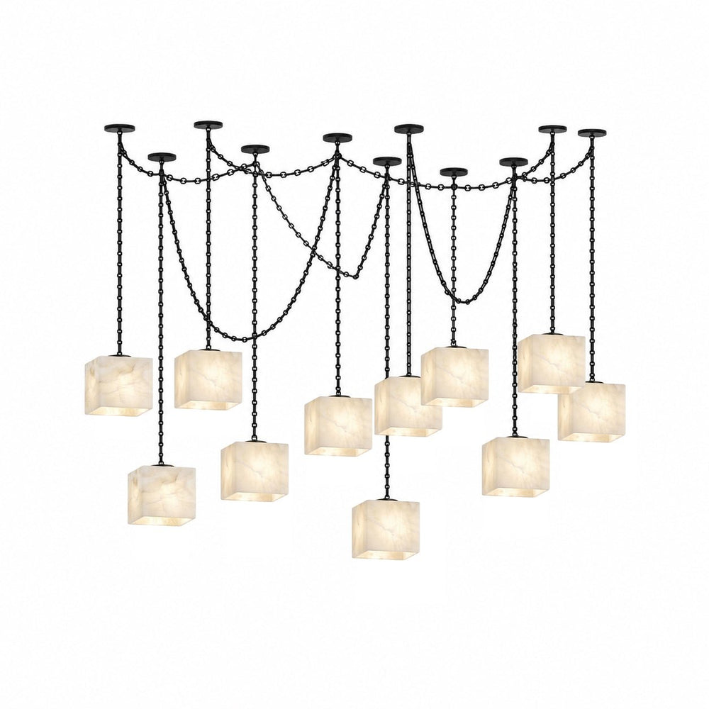 Cascade Chain Cube Chandelier
