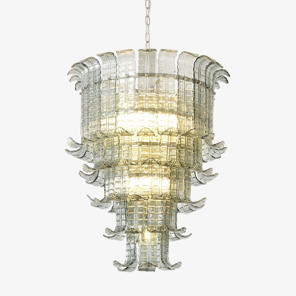 Cascade Glass Green Chandelier
