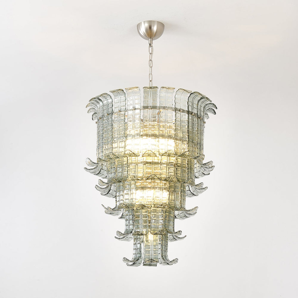 Cascade Glass Green Chandelier