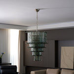 Cascade Glass Green Chandelier