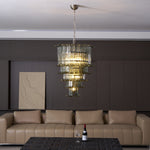 Cascade Glass Green Chandelier
