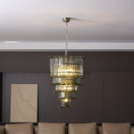 Cascade Glass Green Chandelier