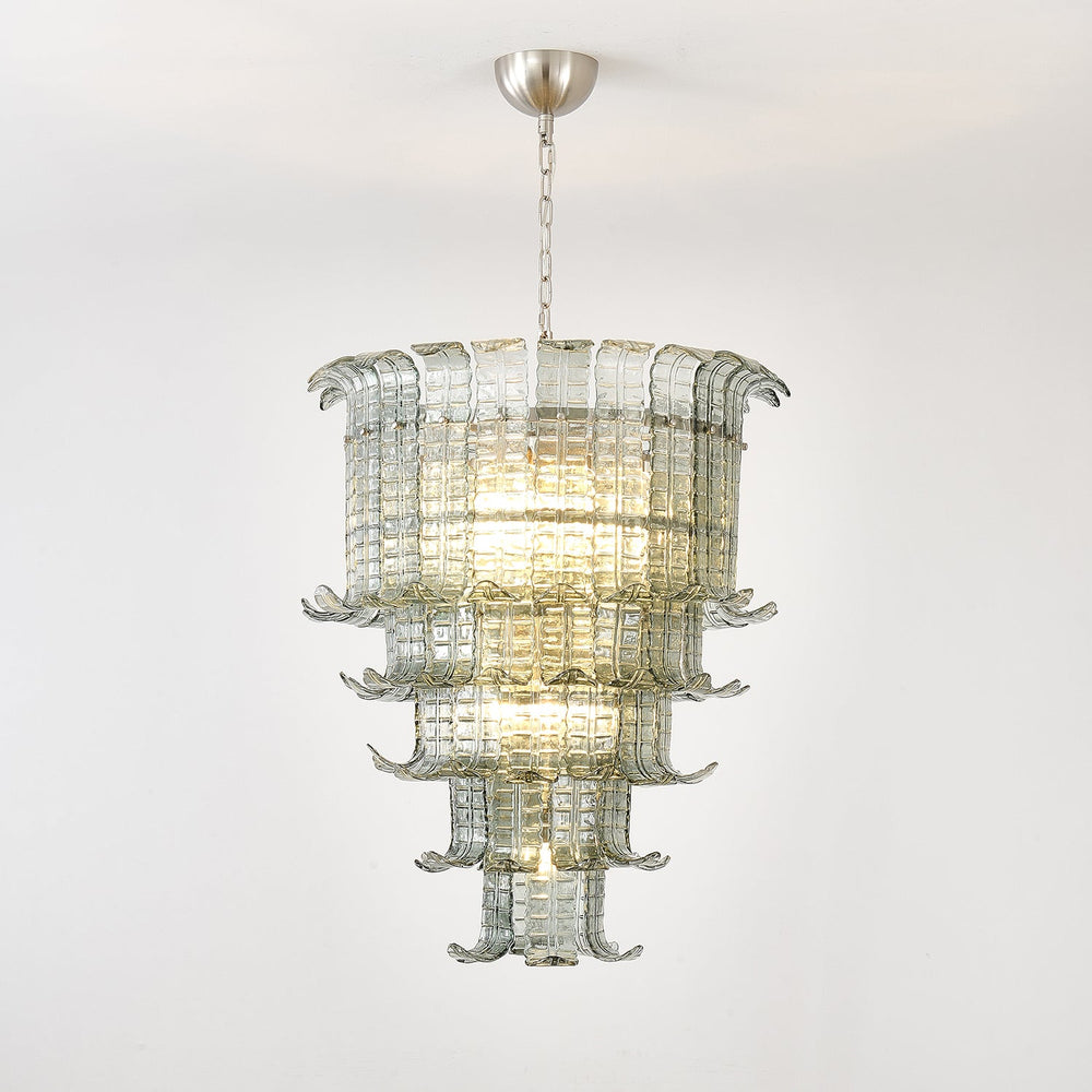 Cascade Glass Green Chandelier