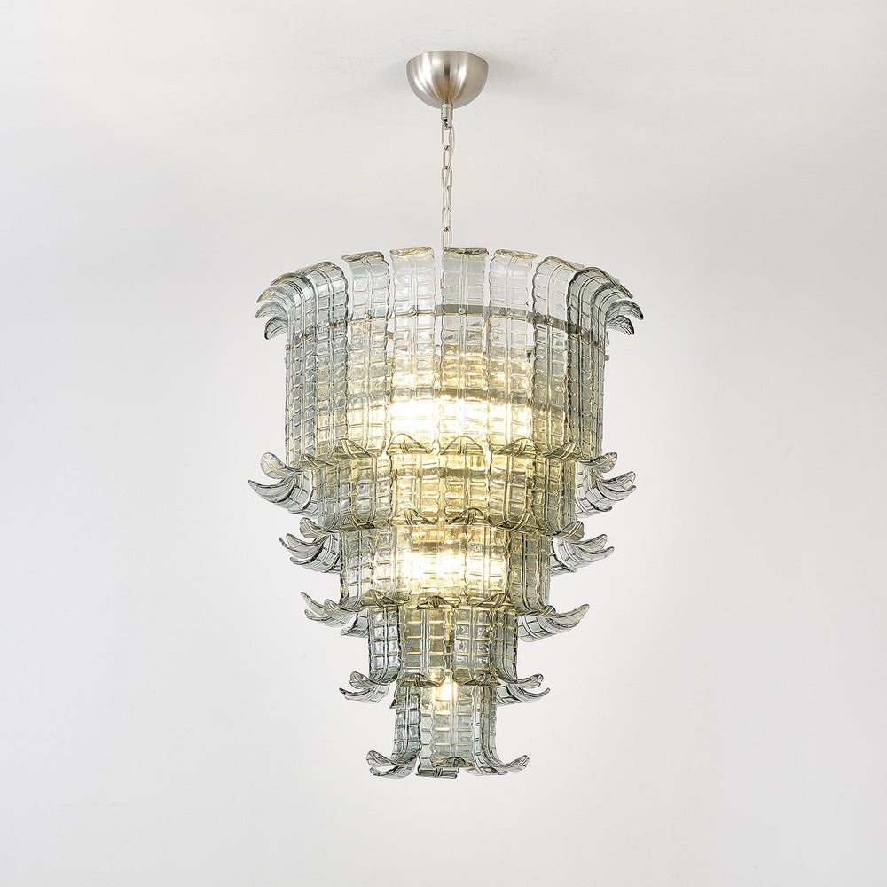 Cascade Glass Green Chandelier
