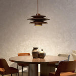 Cascade Wooden Disc Swag Pendant Lamp