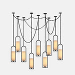 Cascading Chain Lantern Chandelier
