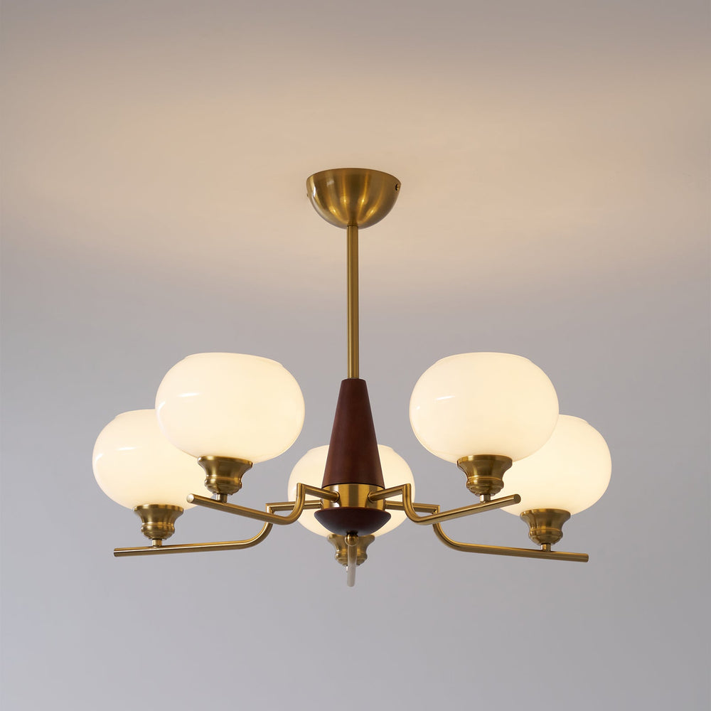 Celeste Sphere Walnut Chandelier