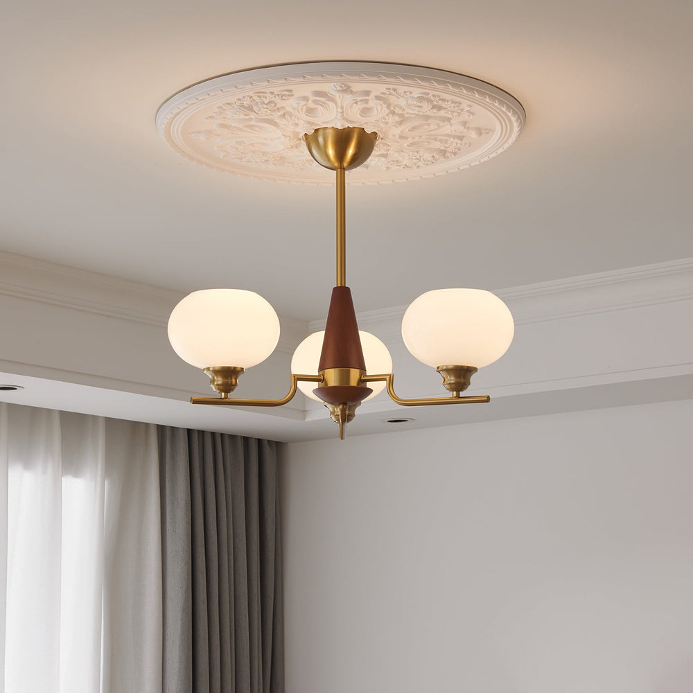 Celeste Sphere Walnut Chandelier