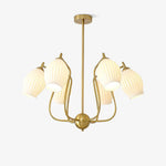 Ceramic Ribbed Chandelier