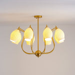 Ceramic Ribbed Chandelier
