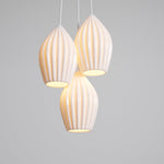 Ceramic Ribbed Pendant Light