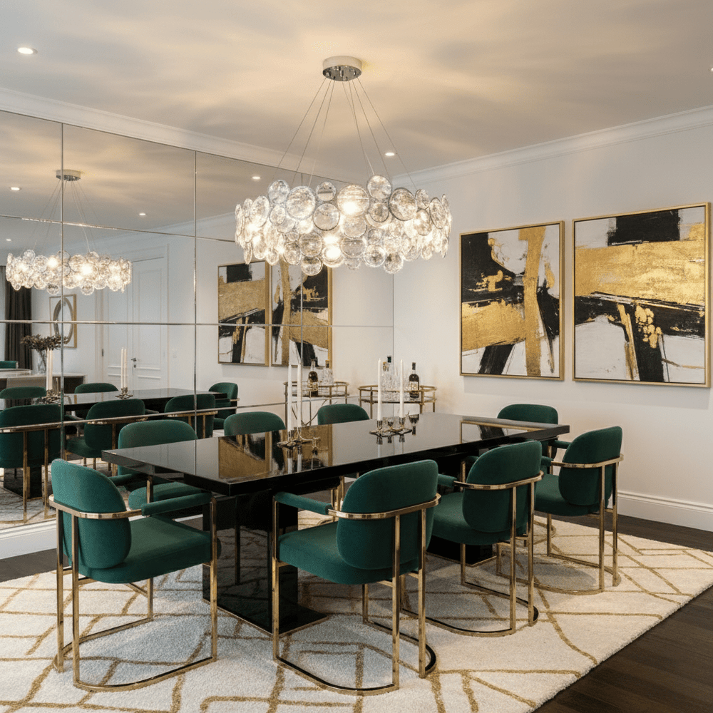 Chrome Round Crystal Chandelier