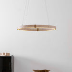Circle Travertine Pendant Lamp – Minimalist Stone Disc