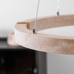Circle Travertine Pendant Lamp – Minimalist Stone Disc